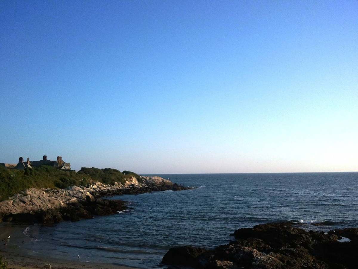 Waves breaking below the Cliff Walk in Newport